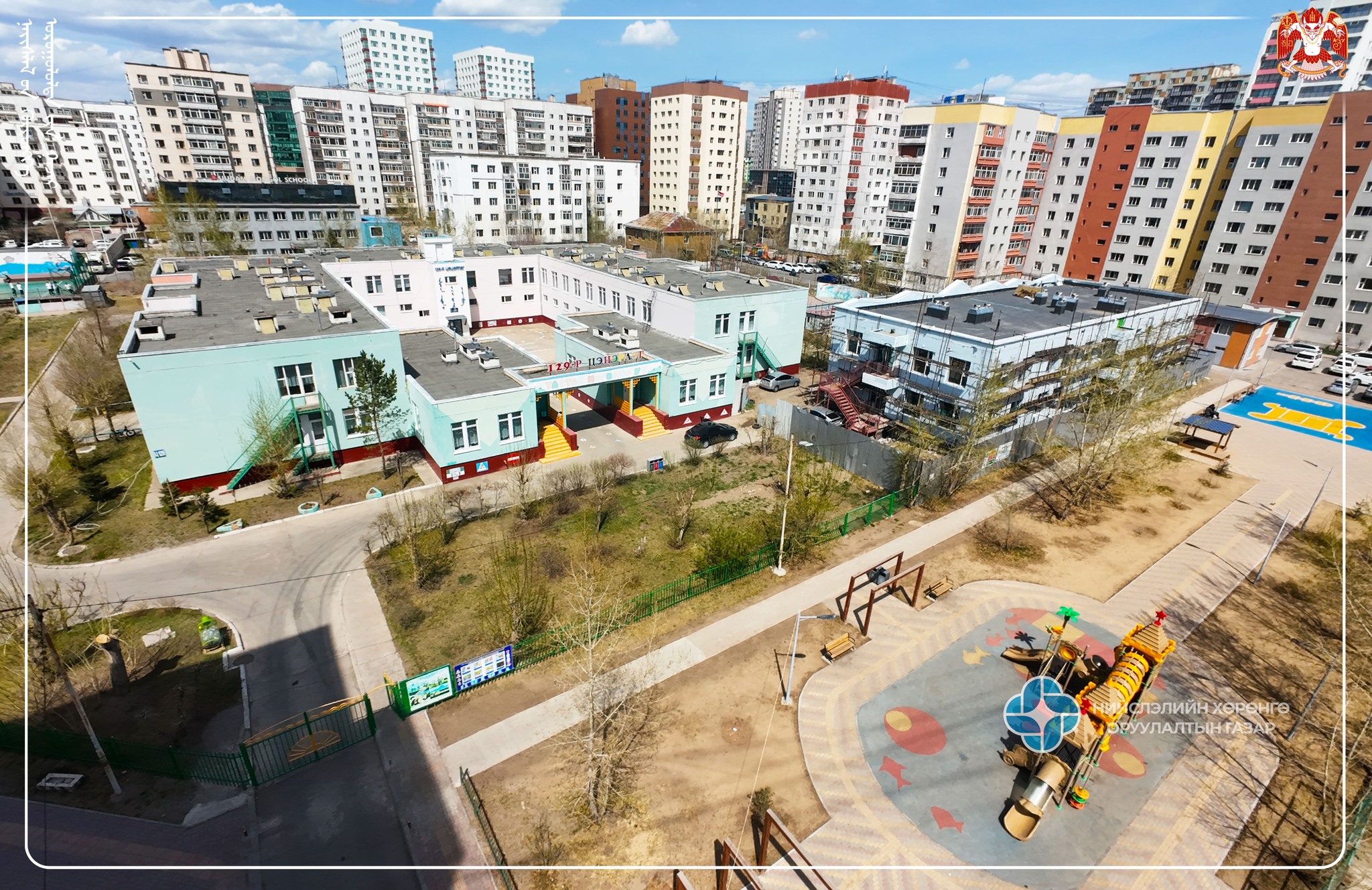 129 дүгээр цэцэрлэгийн 150 хүүхдийн ортой өргөтгөлийн барилга угсралтын ажил үргэлжилж байна